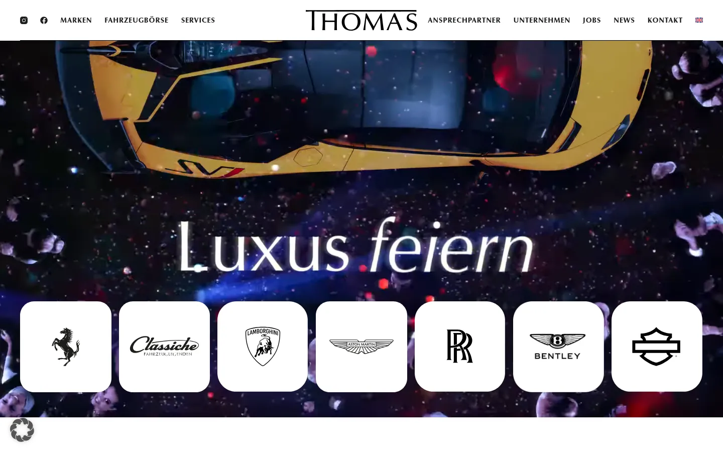 Screenshot der geprüften Website https://www.thomas-exclusive-cars.de/