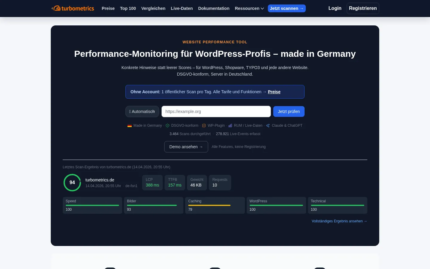 Screenshot https://turbometrics.de/