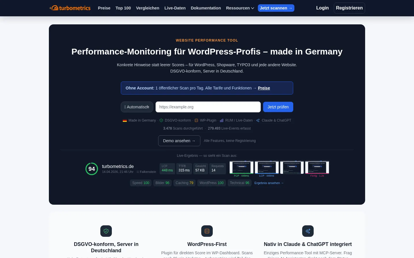 Screenshot https://turbometrics.de/